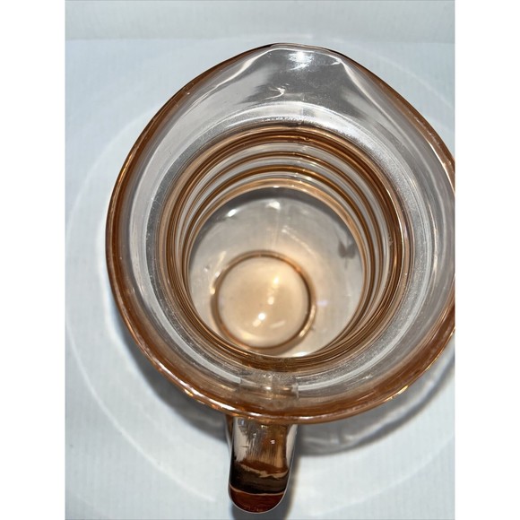 Vintage Pink Depression Glass Rings Pitcher Etched Floral Pattern - Picture 3 of 6